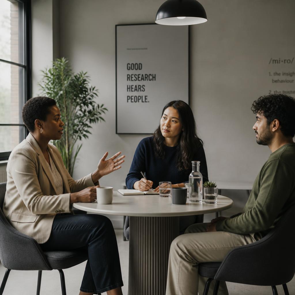 Focus group discussion in a modern research studio